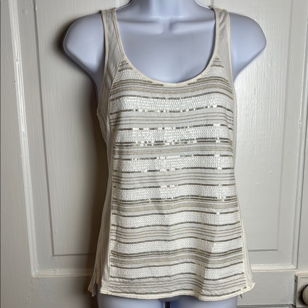 EXPRESS Striped Sequin Tank Top Size XS